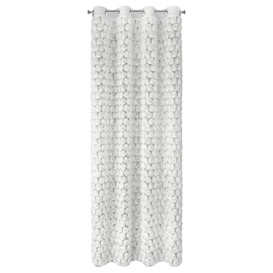 Záves 140x250 cm biely zo sieťky na kovové krúžky ROSES1 Eva Minge