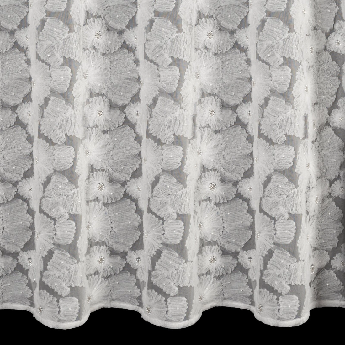 Záves 140x250 cm biely zo sieťoviny na kovové krúžky JASMIN Eva Minge