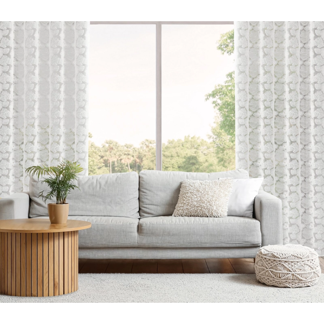 Záves 140x250 cm biely zo sieťoviny na kovové krúžky JASMIN Eva Minge