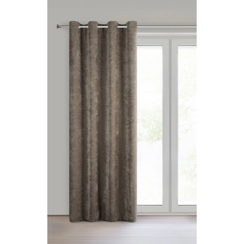 Závěs 140x250 cm chenilový světle hnědý na kovové kroužky VANI