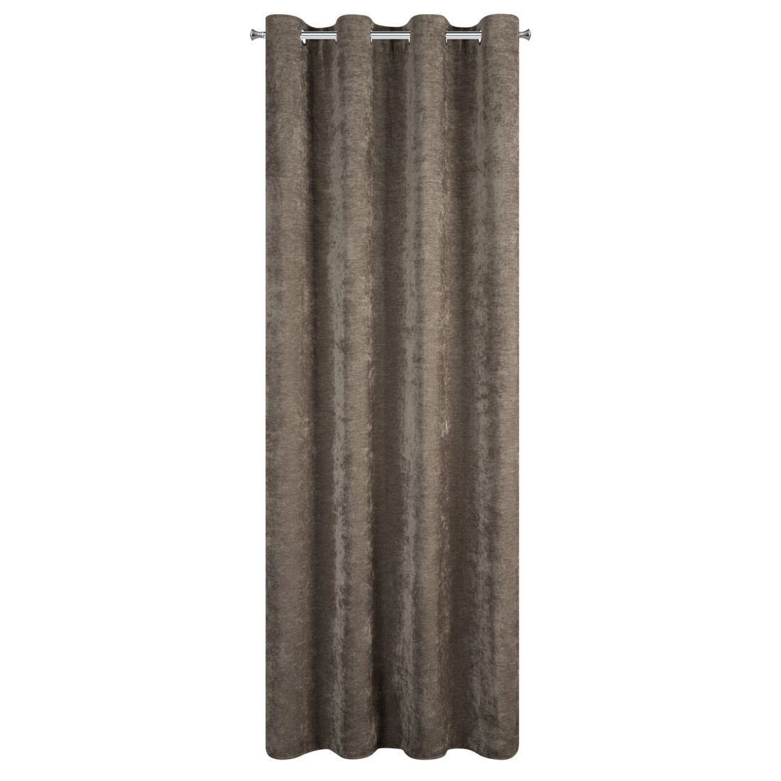 Závěs 140x250 cm chenilový světle hnědý na kovové kroužky VANI