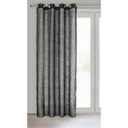 Záves 140x250 cm čierny na kovové krúžky LAUREL