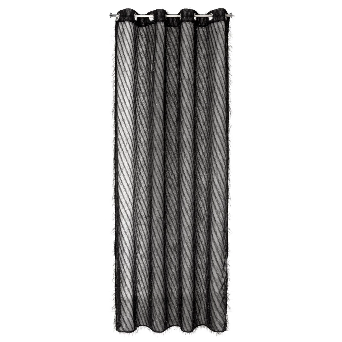 Záves 140x250 cm čierny na kovové krúžky LAUREL