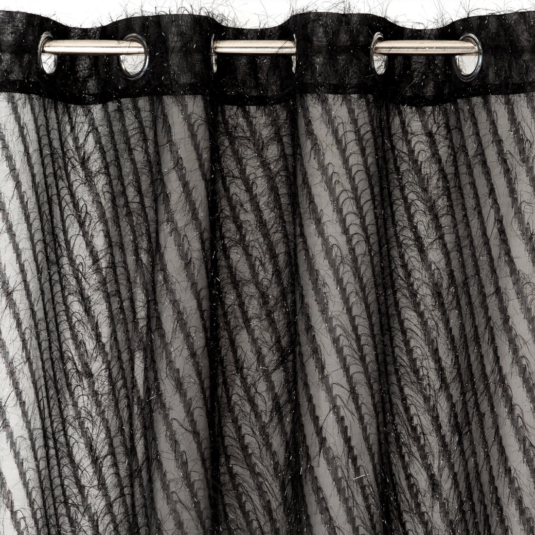 Záves 140x250 cm čierny na kovové krúžky LAUREL