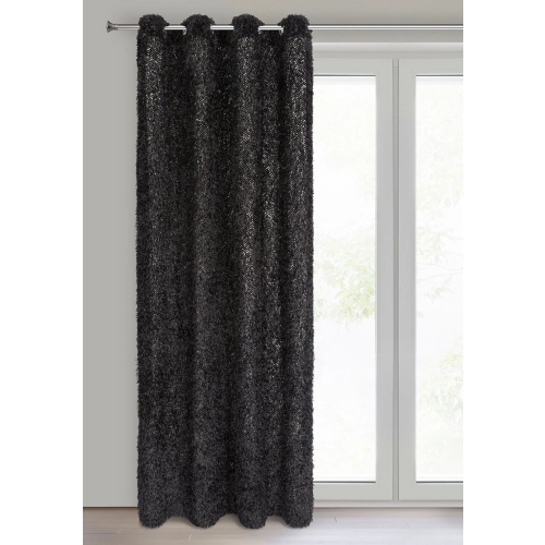 Záves 140x250 cm čierny na kovové krúžky MARION