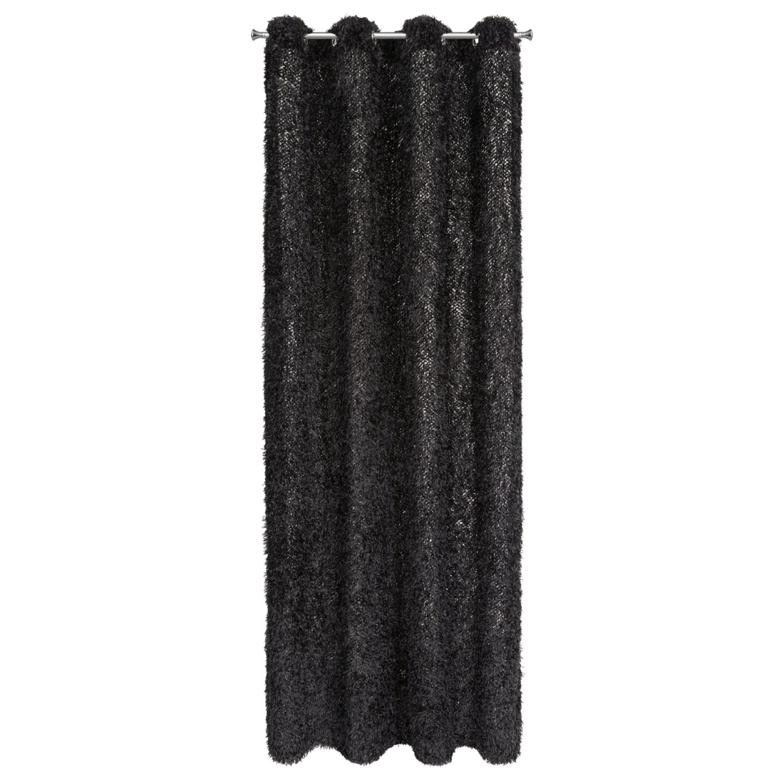 Záves 140x250 cm čierny na kovové krúžky MARION
