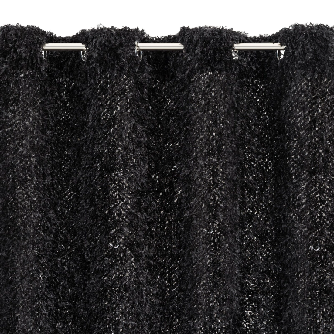 Záves 140x250 cm čierny na kovové krúžky MARION