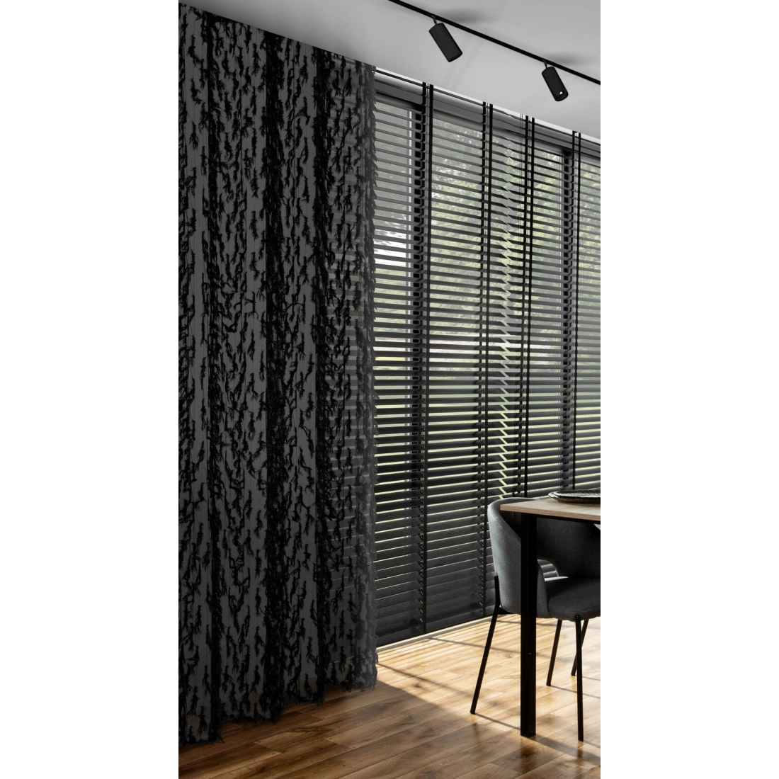 Záves 140x250 cm čierny na kovové krúžky VICTORIA Eva Minge