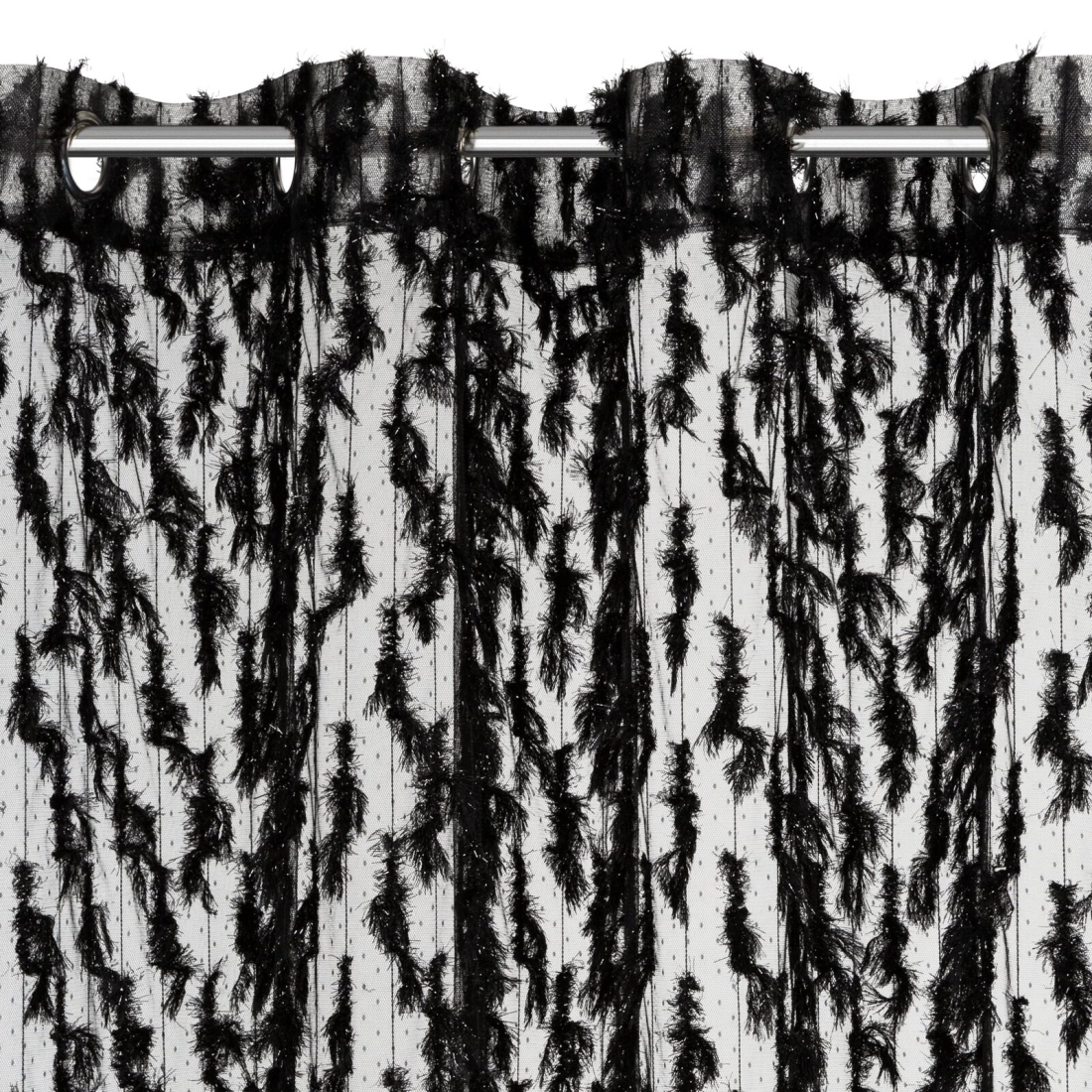 Záves 140x250 cm čierny na kovové krúžky VICTORIA Eva Minge