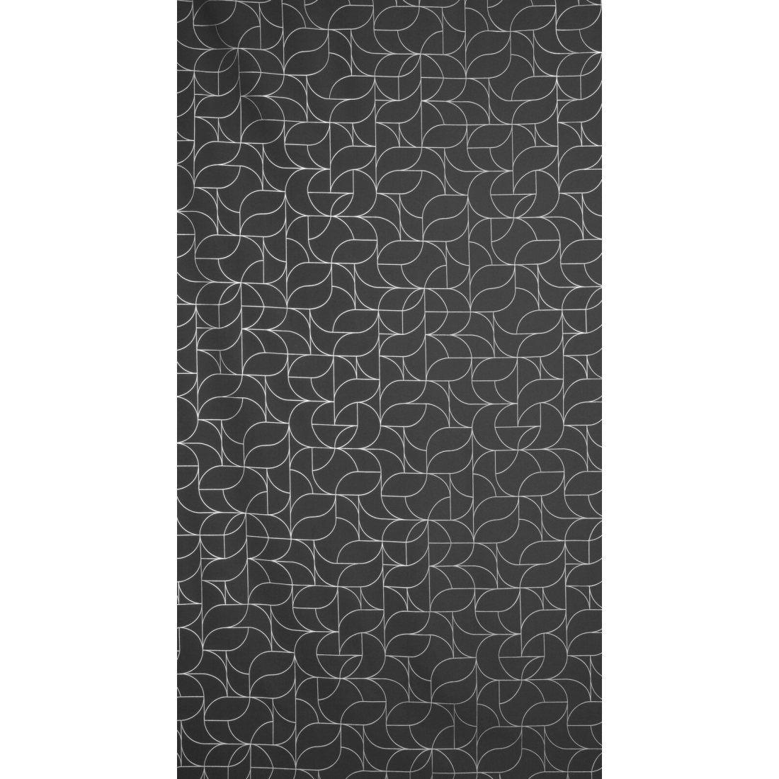 Záves 140x250 cm čierny so striebornou geometrickou potlačou na kovové krúžky EVI