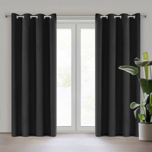 Záves 140x250 cm dimout čierny na kovové krúžky NERISA