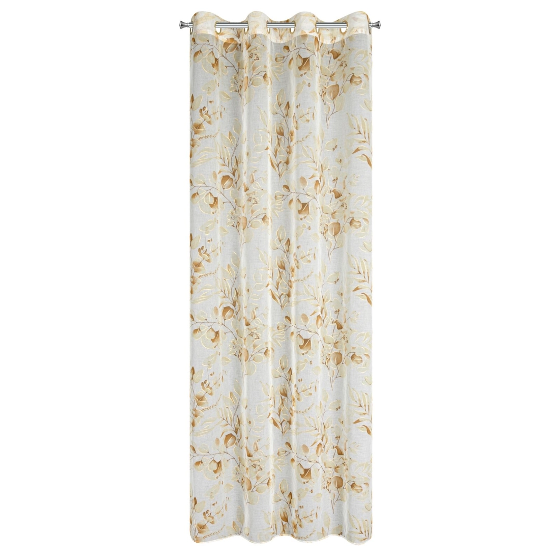 Záves 140x250 cm etamínový béžový, žltý na kovové krúžky AVA