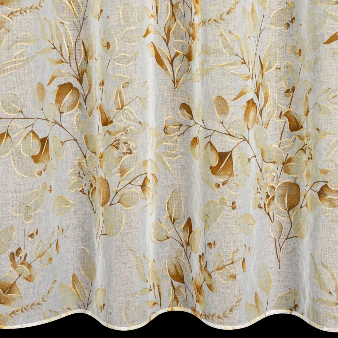 Záves 140x250 cm etamínový béžový, žltý na kovové krúžky AVA