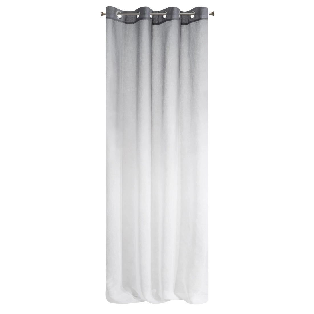 Závěs 140 x 250 cm, etaminový, bílo-grafitový, na kovových kroužcích, RAVIA