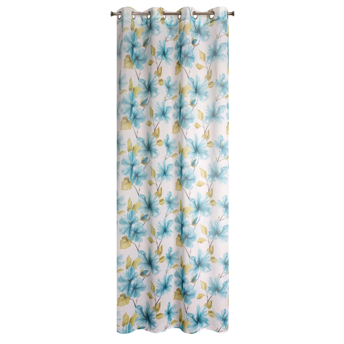 Závěs 140 × 250 cm etaminový bílo-modrý na kovových kroužcích SOFIA