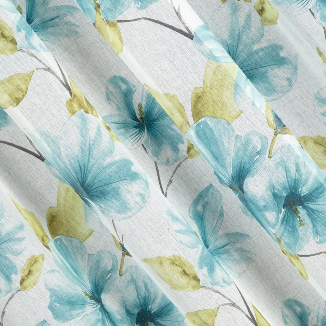 Závěs 140 × 250 cm etaminový bílo-modrý na kovových kroužcích SOFIA