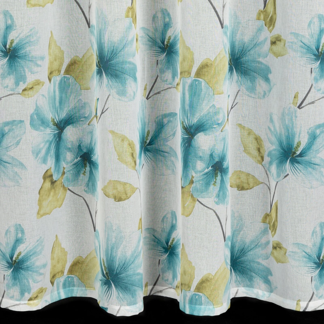 Závěs 140 × 250 cm etaminový bílo-modrý na kovových kroužcích SOFIA