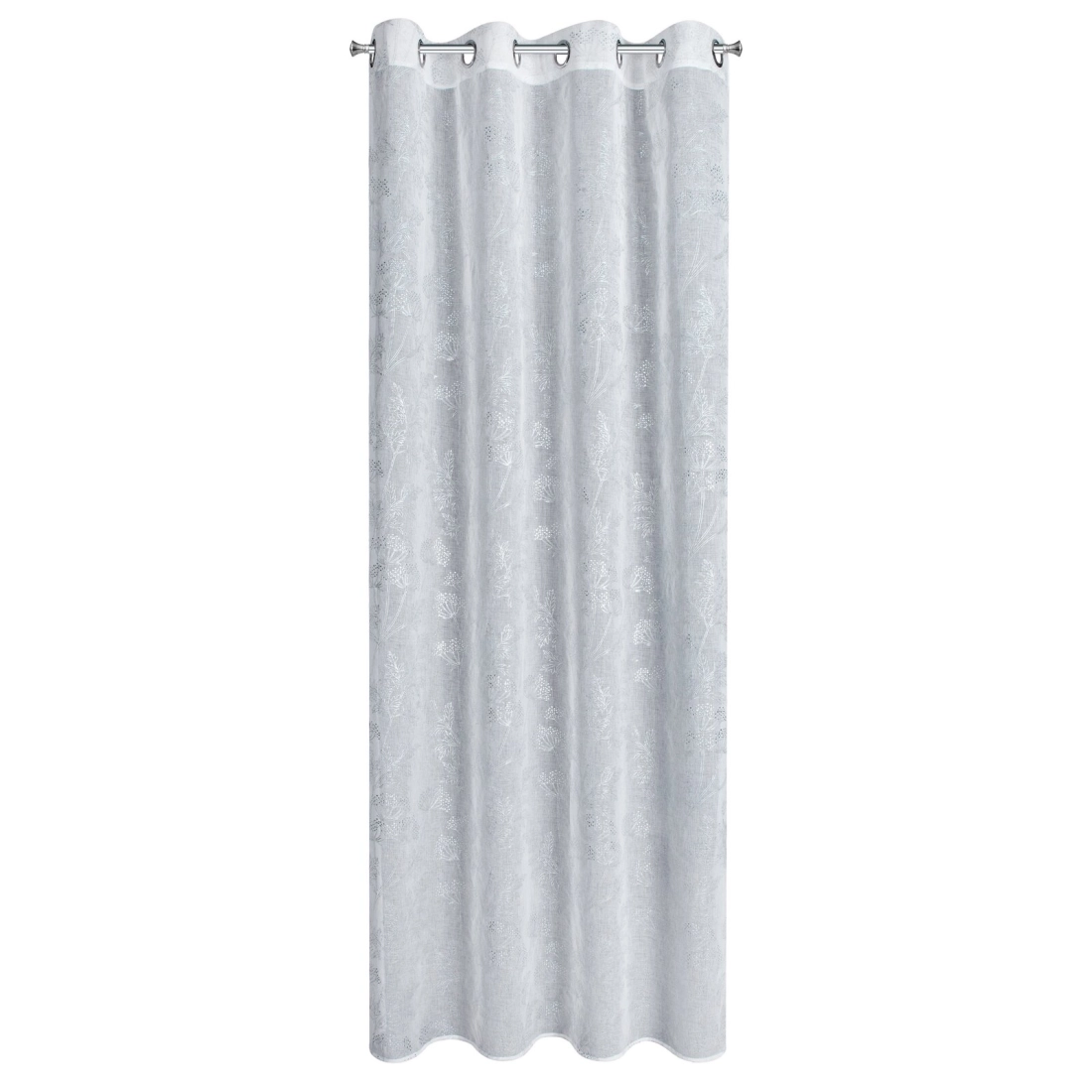 Záves 140x250 cm etamínový bielo striebristý na kovové krúžky JUNI