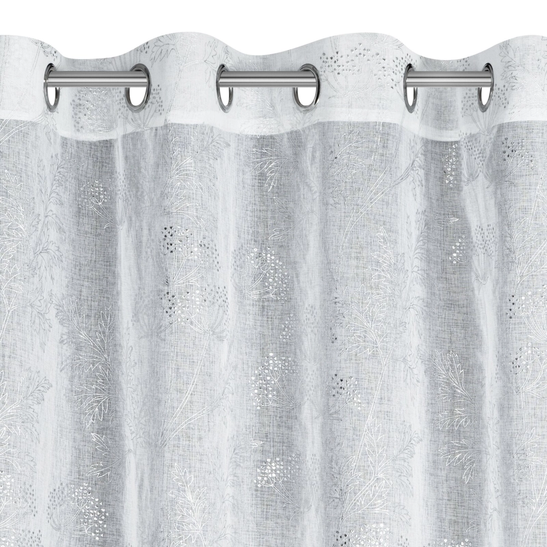 Záves 140x250 cm etamínový bielo striebristý na kovové krúžky JUNI