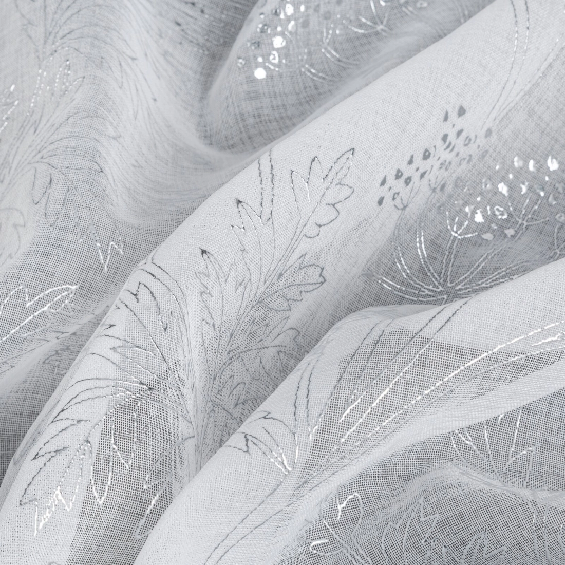 Záves 140x250 cm etamínový bielo striebristý na kovové krúžky JUNI