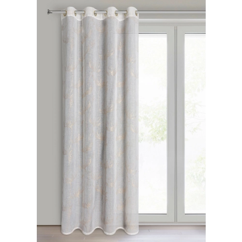 Záves 140x250 cm etaminový bielo zlatý na kovové krúžky Amalia