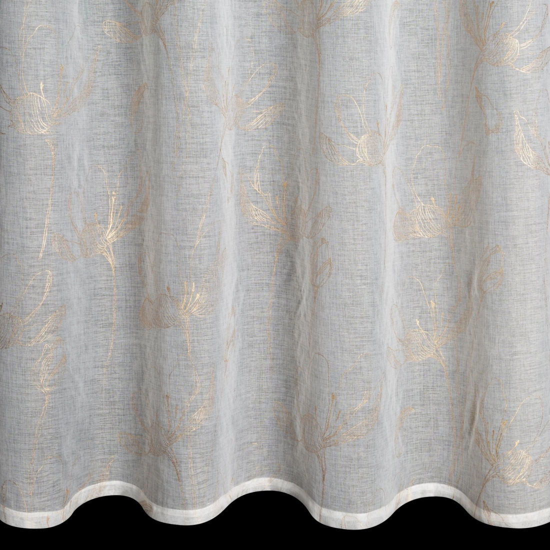 Záves 140x250 cm etaminový bielo zlatý na kovové krúžky Amalia