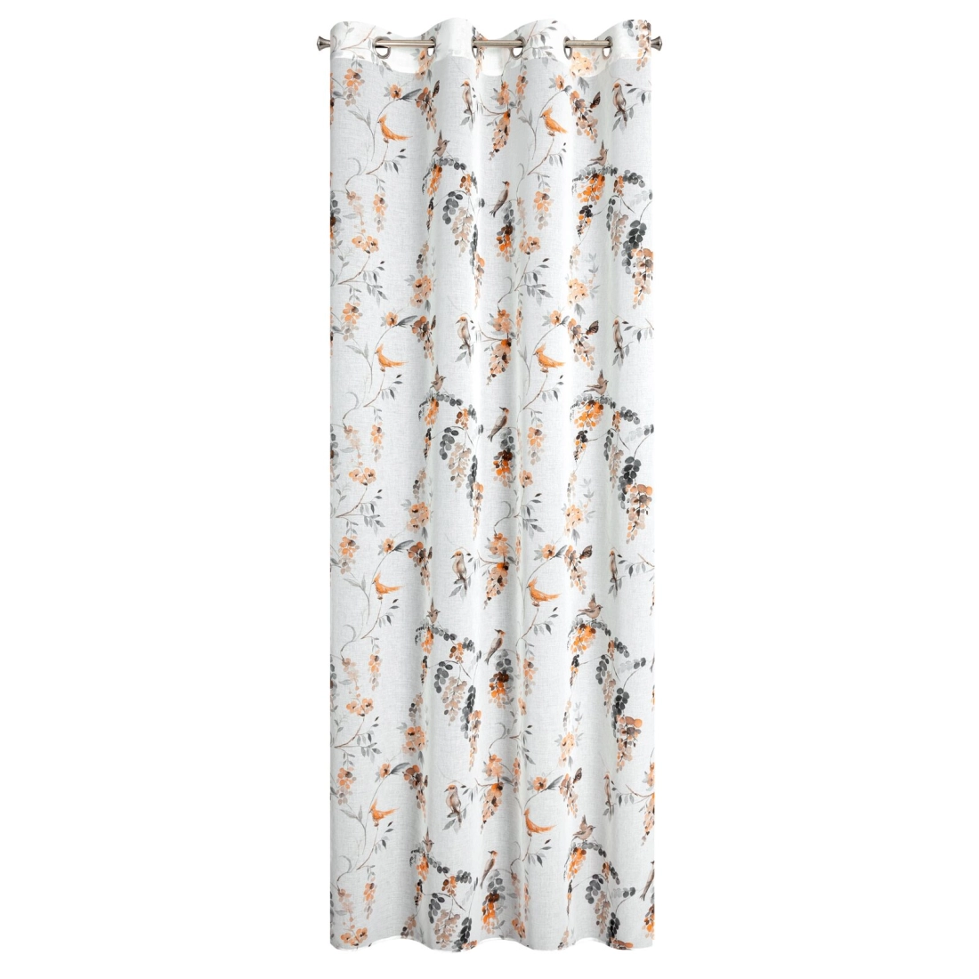 Záves 140x250 cm etamínový biely, pomarančový na kovové krúžky RIKI