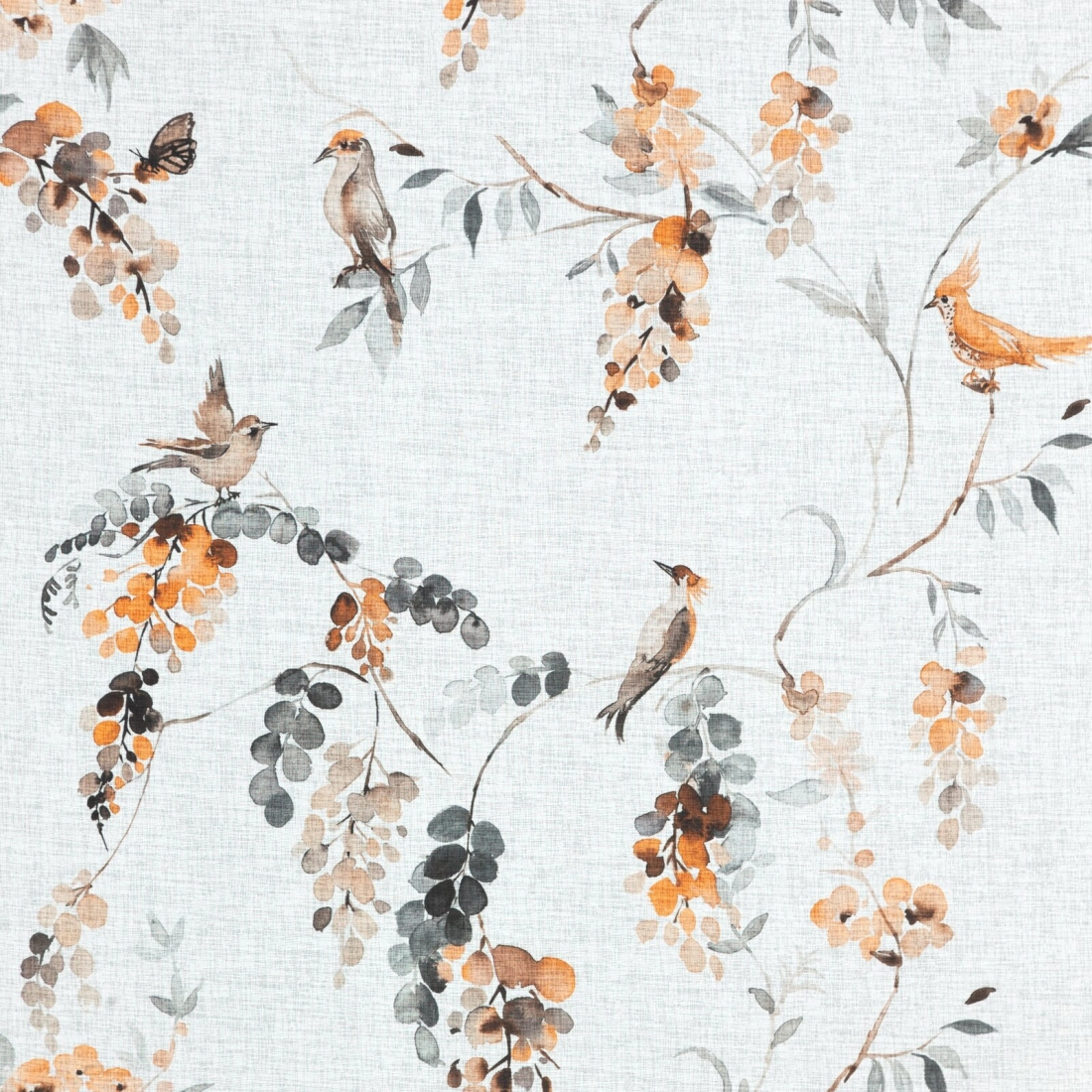 Záves 140x250 cm etamínový biely, pomarančový na kovové krúžky RIKI