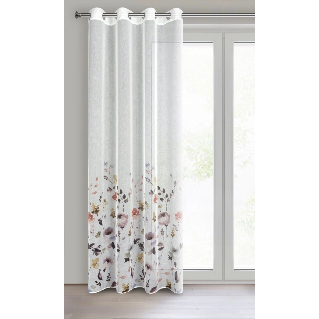 Záves 140x250 cm etamínový biely púdrový na kovové krúžky LAVIN