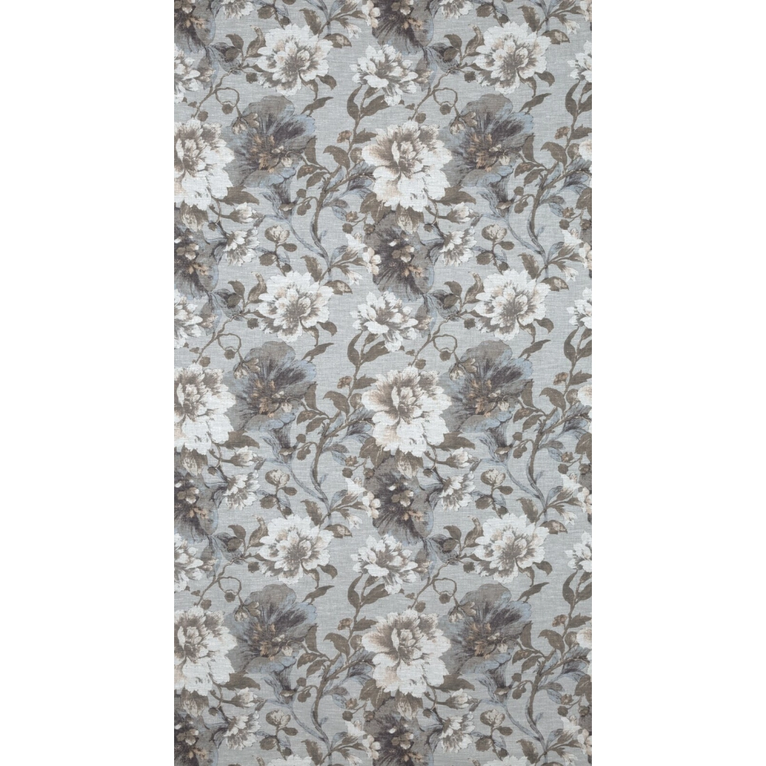 Závěs 140 x 250 cm etaminový popelavě šedý, bílý na kovových kroužcích SANDRA