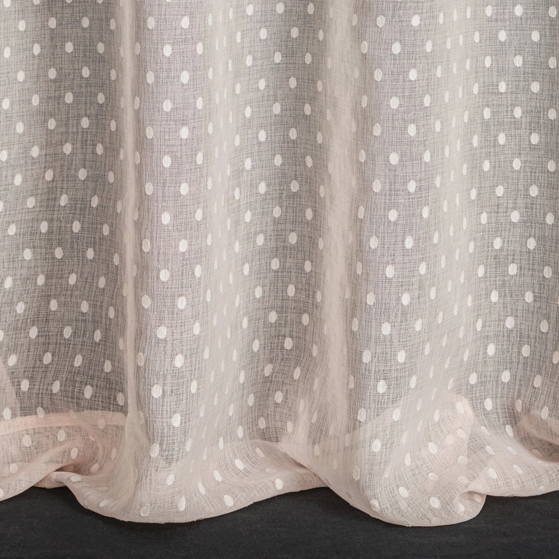 Záves 140x250 cm etamínový ružový bodkovaný na kovové krúžky HANIA