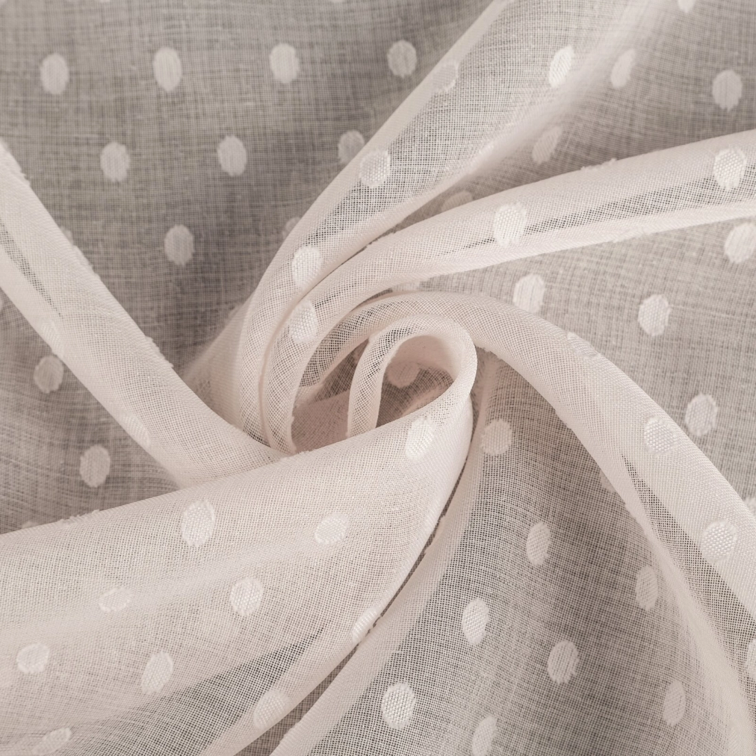 Záves 140x250 cm etamínový ružový bodkovaný na kovové krúžky HANIA