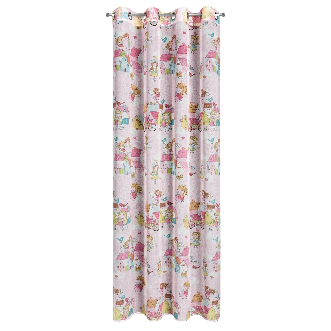 Záves 140x250 cm etamínový ružový, žltý na kovové krúžky POLLY