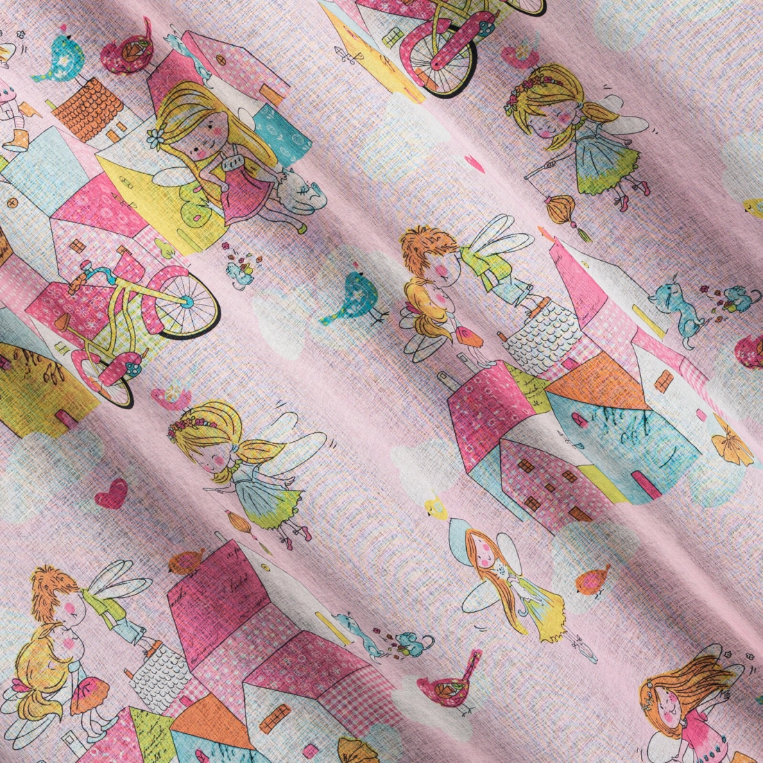 Záves 140x250 cm etamínový ružový, žltý na kovové krúžky POLLY