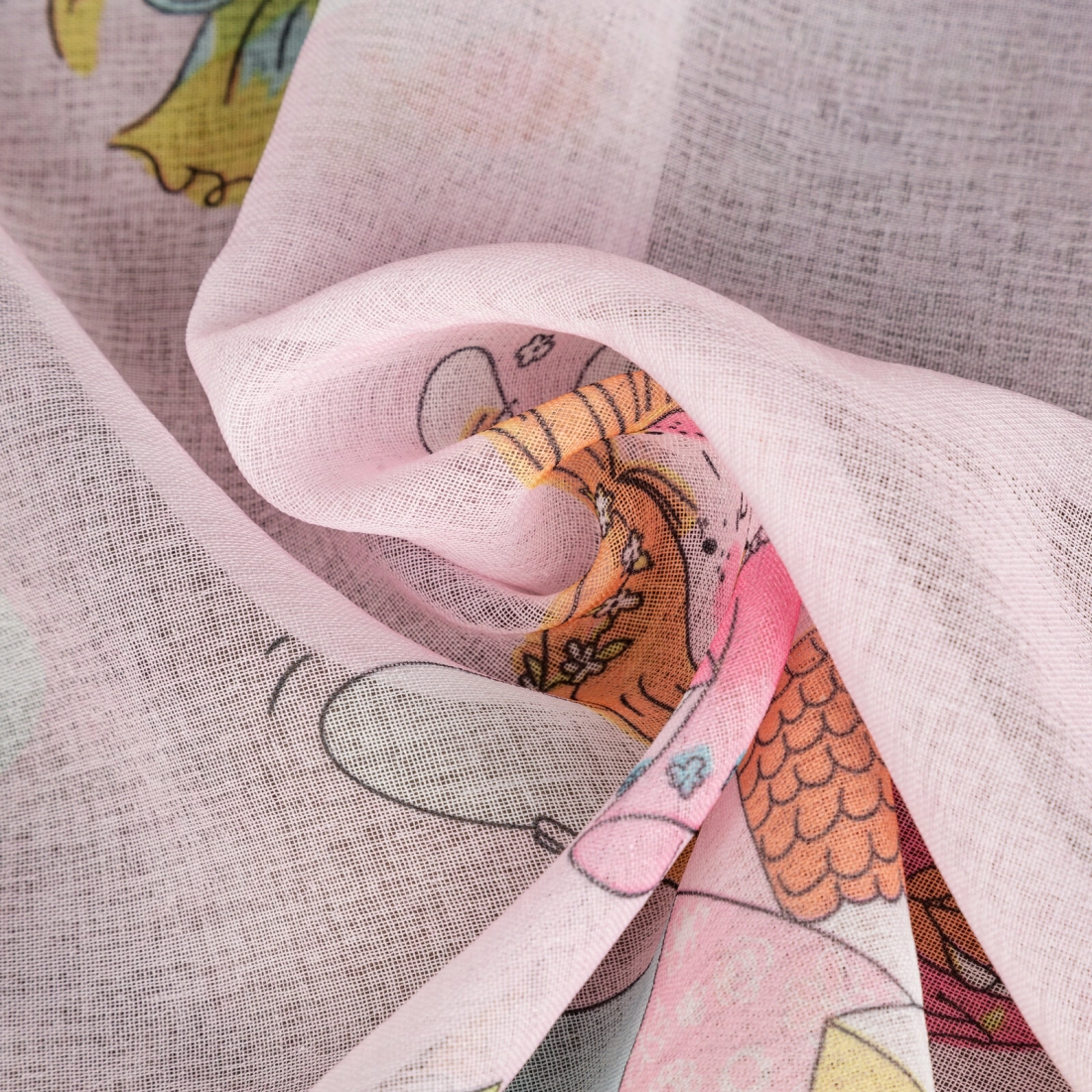 Záves 140x250 cm etamínový ružový, žltý na kovové krúžky POLLY