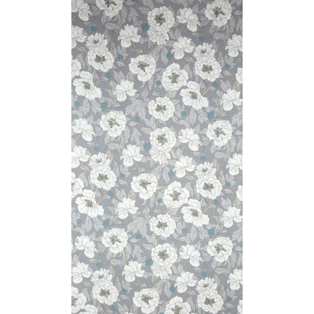 Závěs 140 x 250 cm, etamínový, šedý a bílý, na kovových kroužcích FABIA