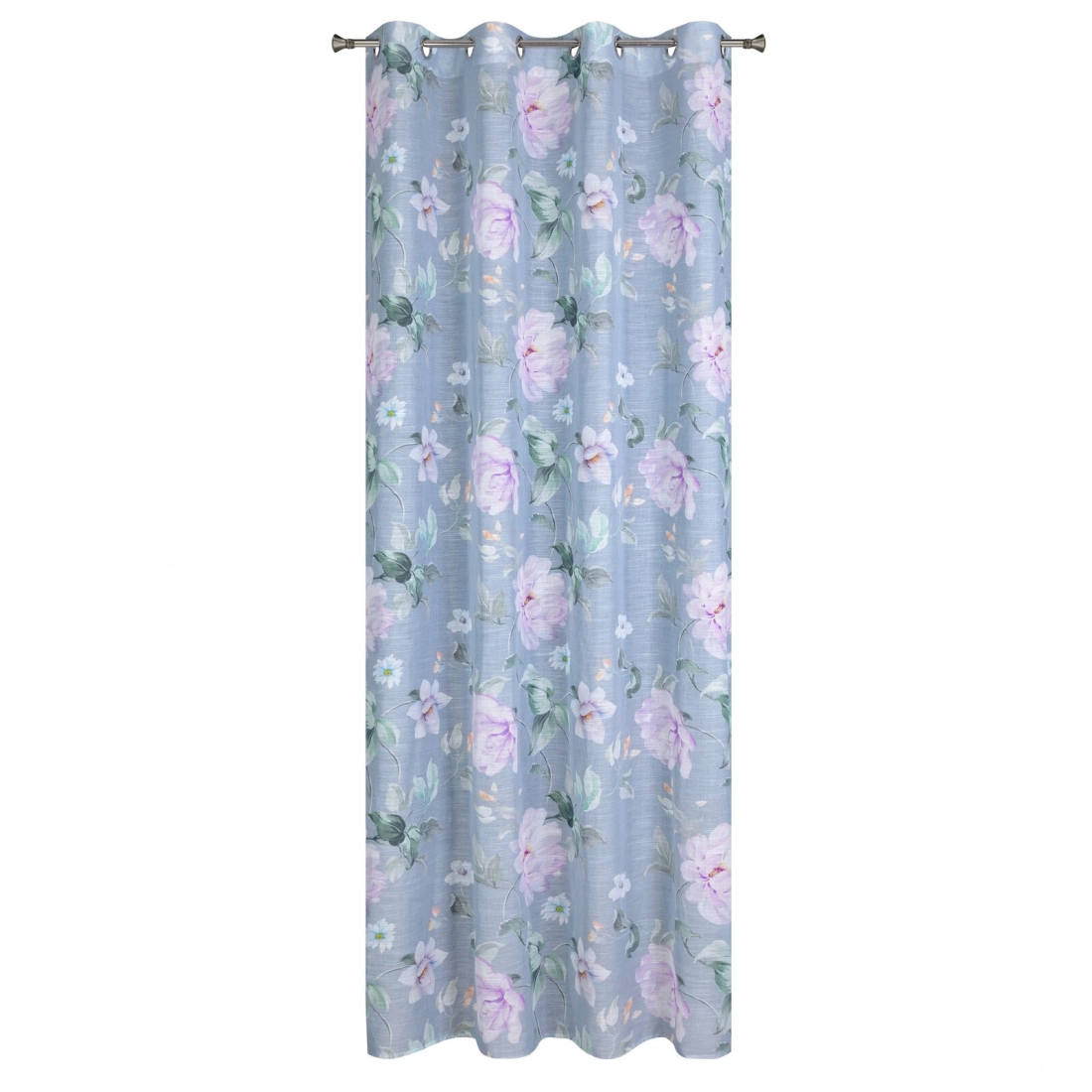 Záves 140x250 cm etamínový sivý fialový na kovové krúžky FLORA