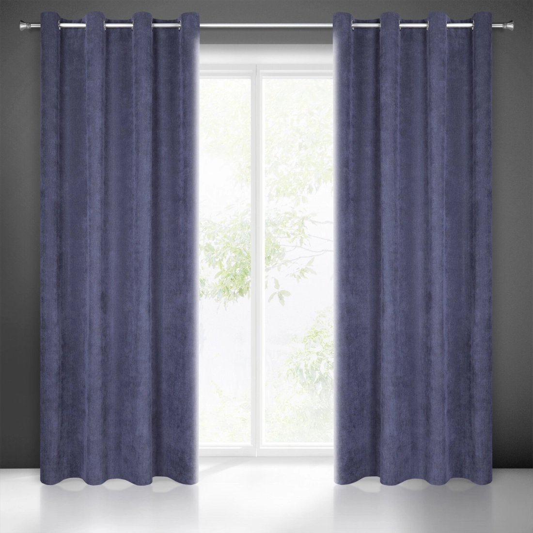 Záves 140x250 cm granátový na kovové krúžky JULIE