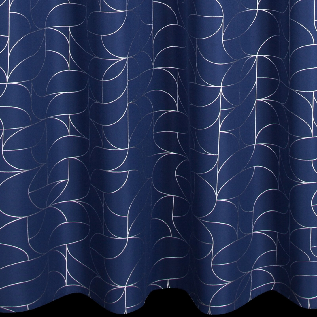 Záves 140x250 cm granátový so striebornou geometrickou potlačou na kovové krúžky EVI