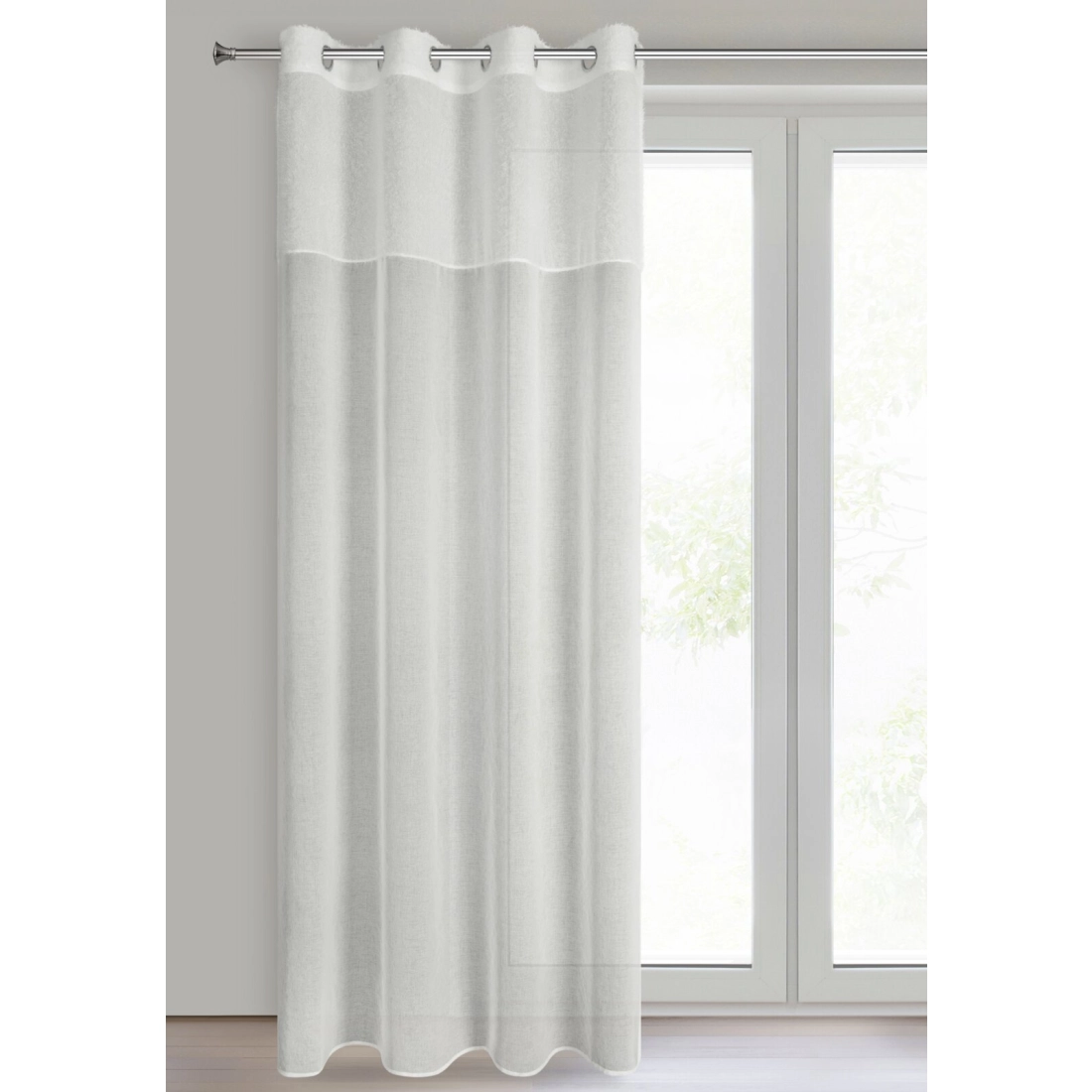 Záves 140x250 cm krémový na kovové krúžky AGIS