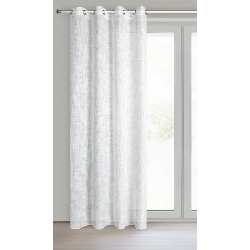 Závěs 140x250 cm krémový stříbřitý na kovové kroužky SOLANA