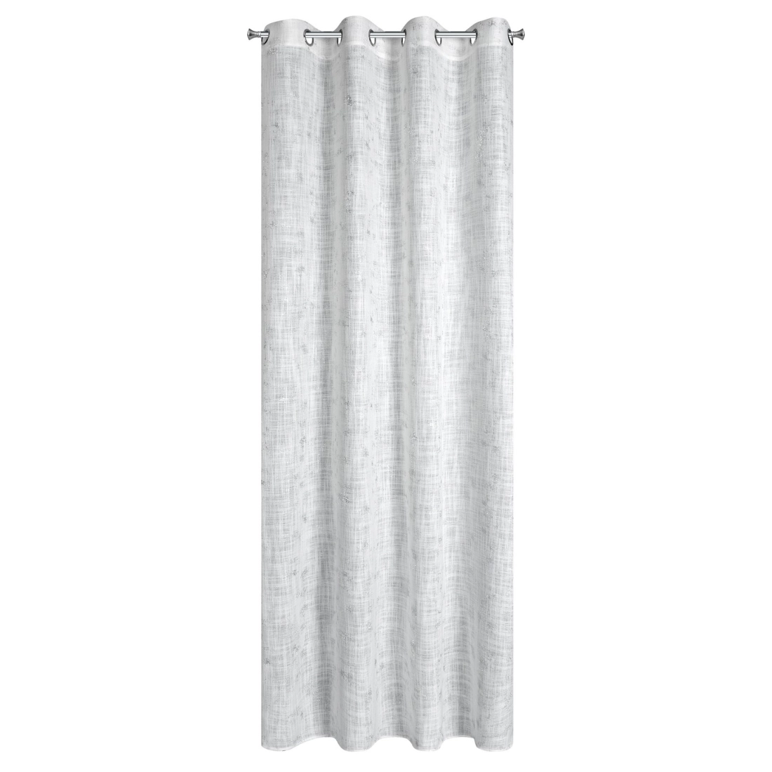 Závěs 140x250 cm krémový stříbřitý na kovové kroužky SOLANA