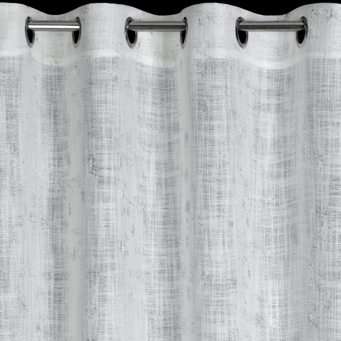 Závěs 140x250 cm krémový stříbřitý na kovové kroužky SOLANA