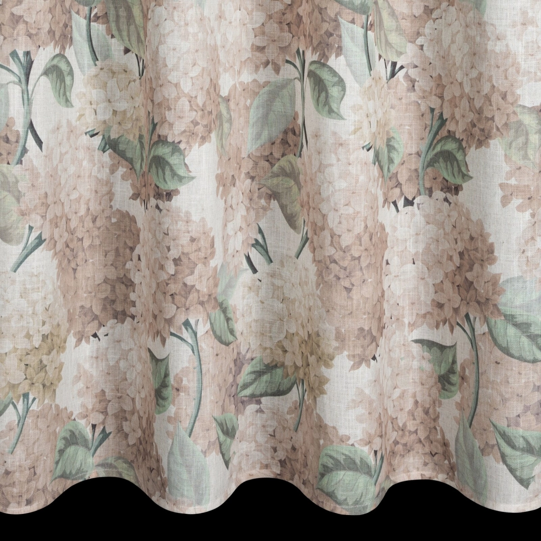 Záves 140x250 cm ľanovo-poliestrový béžový s kvetinovým vzorom na kovové krúžky DEMI