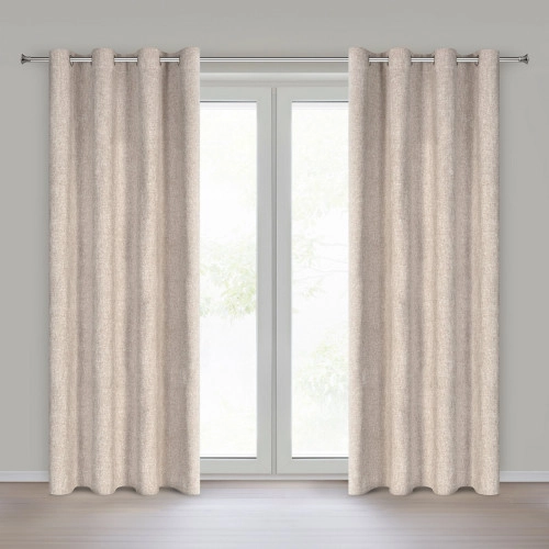 Záves 140x250 cm matný béžový na kovové krúžky ADELINA