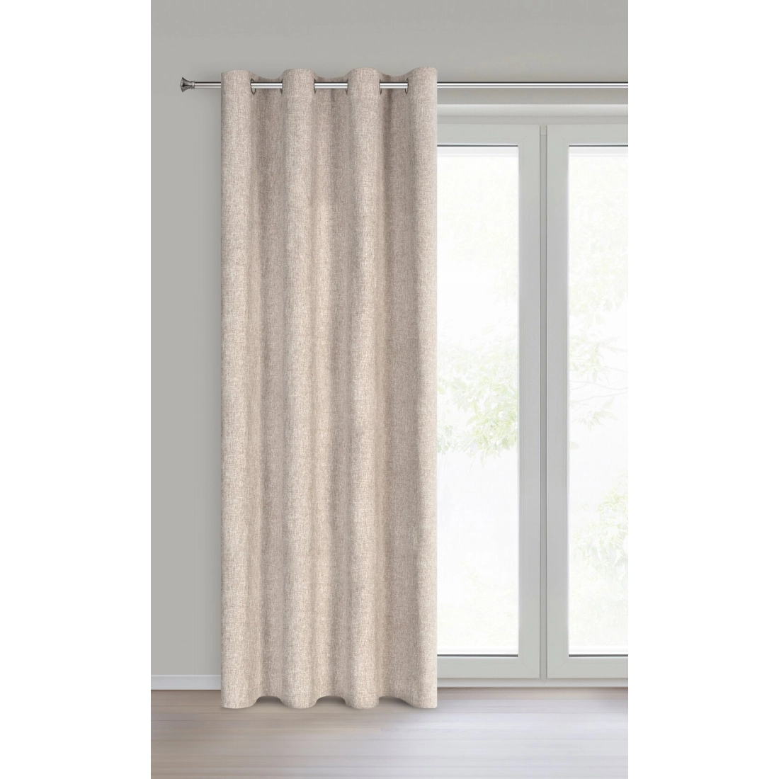 Záves 140x250 cm matný béžový na kovové krúžky ADELINA