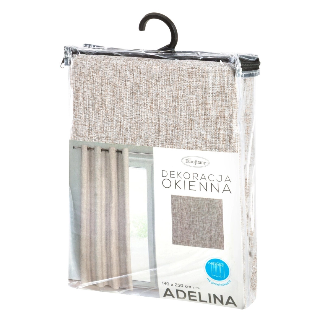 Záves 140x250 cm matný béžový na kovové krúžky ADELINA