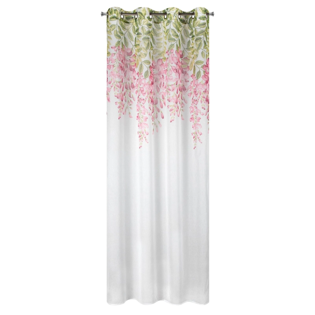 Záves 140x250 cm matný etamínový bielo-ružový na kovové krúžky JULIETA