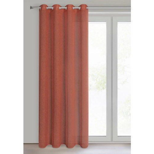 Záves 140x250 cm matný etamínový polyesterový hrdzavý na kovové krúžky ANGELIKA