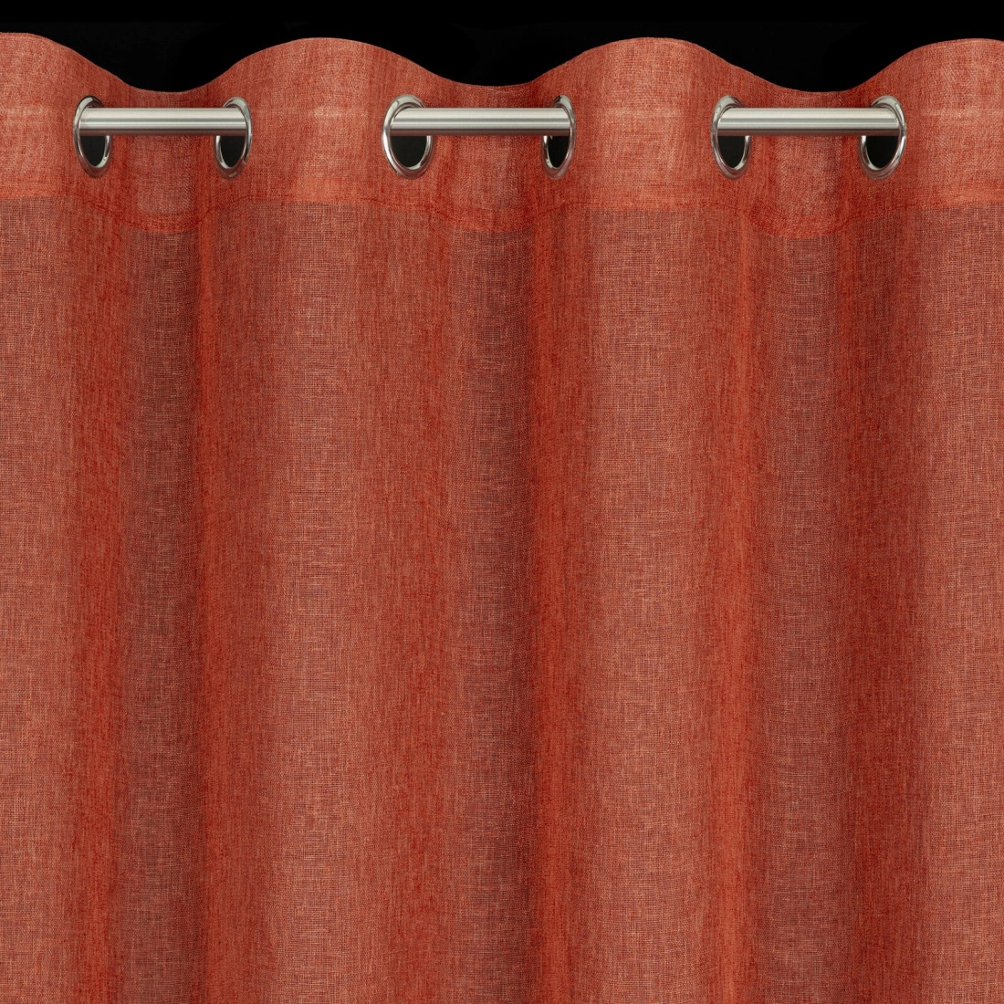 Záves 140x250 cm matný etamínový polyesterový hrdzavý na kovové krúžky ANGELIKA